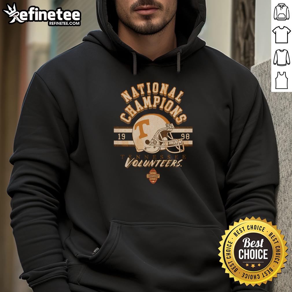 Official Tennessee Volunteers 1998 Bcs National Champions Hoodie Alt Text: Official Tennessee Volunteers 1998 BCS National Champions hoodie featuring team colors and logo, perfect for fans.