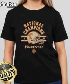 Alt Text: Official Tennessee Volunteers 1998 BCS National Champions ladies tee featuring team colors and logo for fans.
