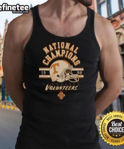 Alt Text: Official Tennessee Volunteers 1998 BCS National Champions tank top featuring team colors and logo, perfect for fans.