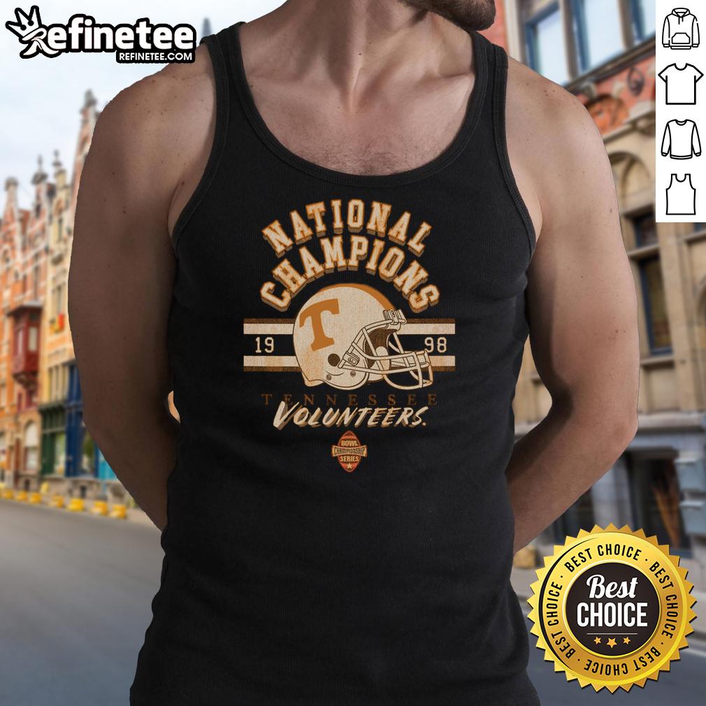 Official Tennessee Volunteers 1998 Bcs National Champions Tank Top Alt Text: Official Tennessee Volunteers 1998 BCS National Champions tank top featuring team colors and logo, perfect for fans.