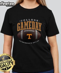 Official Tennessee Volunteers College Gameday ladies tee from Knoxville, TN, Sept 13, 2025, perfect for game day spirit.