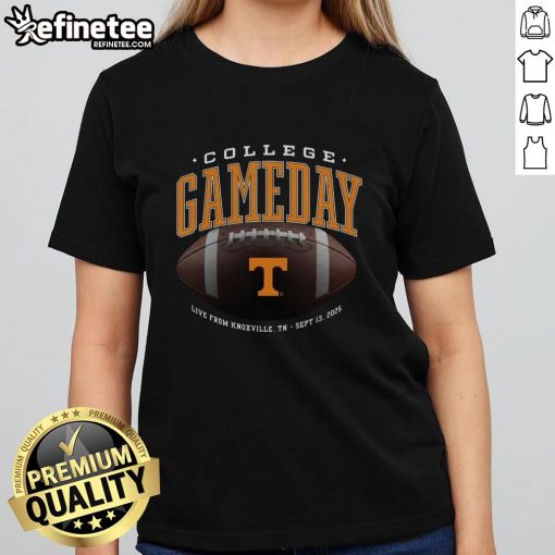 Official Tennessee Volunteers College Gameday ladies tee from Knoxville, TN, Sept 13, 2025, perfect for game day spirit.