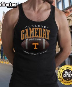 Alt Text: Official Tennessee Volunteers college gameday tank top, live from Knoxville, TN, September 13, 2025.