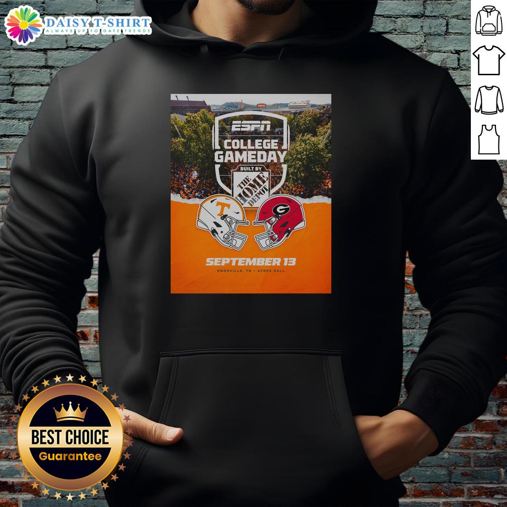 Official Tennessee Volunteers Vs Georgia Bulldogs 2025 College Gameday September 13 Hoodie Official Tennessee Volunteers vs Georgia Bulldogs 2025 College Gameday hoodie featuring team logos and vibrant colors.