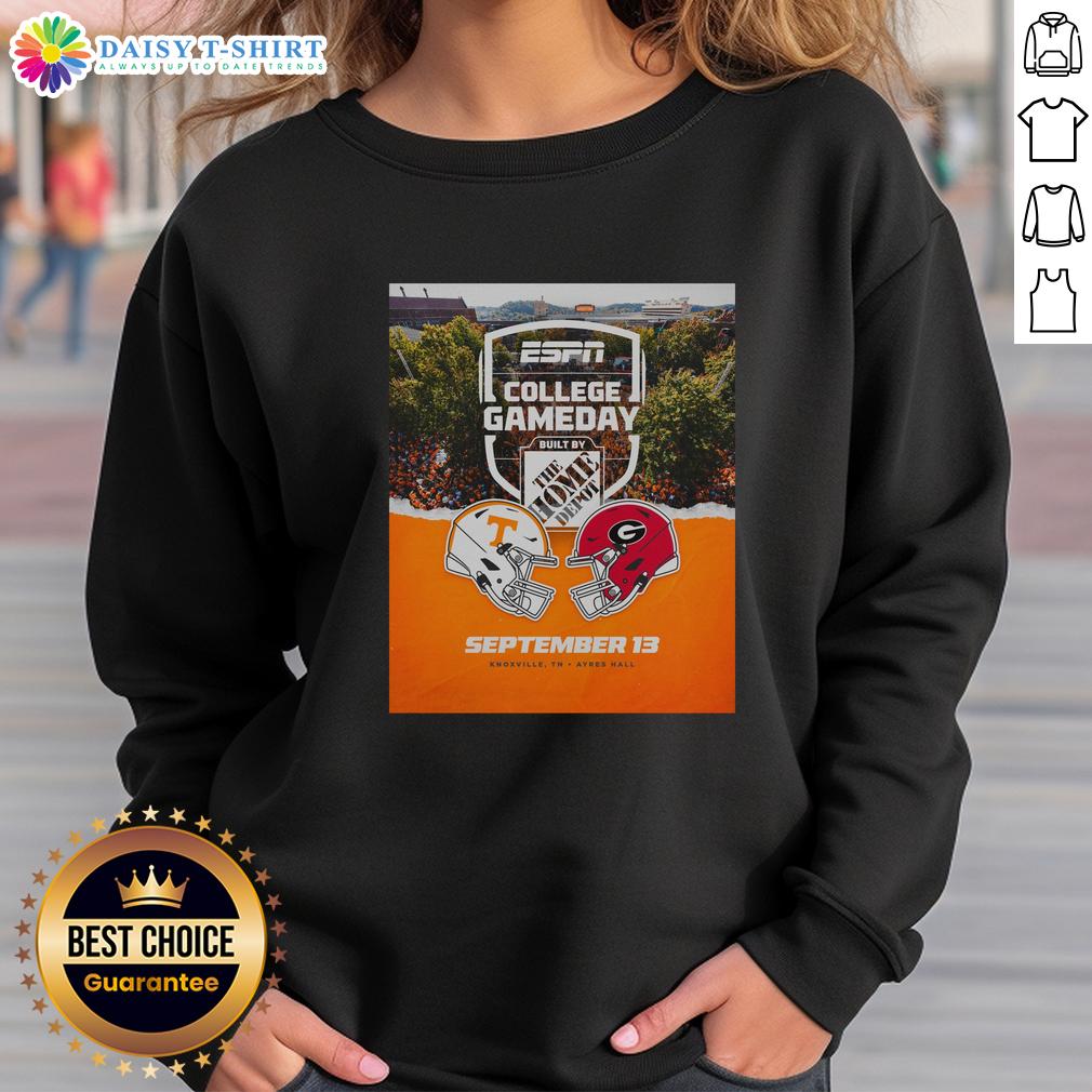 Official Tennessee Volunteers Vs Georgia Bulldogs 2025 College Gameday September 13 Sweatshirt Alt Text: Official Tennessee Volunteers vs Georgia Bulldogs 2025 College Gameday sweatshirt, perfect for game day style.
