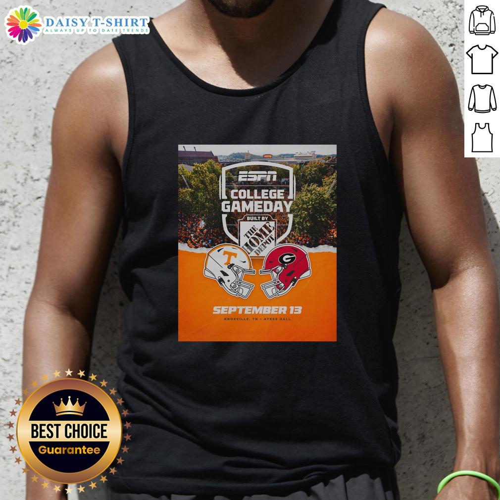 Official Tennessee Volunteers Vs Georgia Bulldogs 2025 College Gameday September 13 Tank Top Official Tennessee Volunteers vs Georgia Bulldogs 2025 College Gameday tank top featuring team logos and vibrant colors.