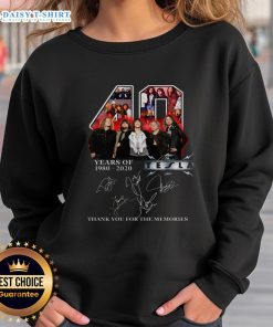 Alt Text: Official Tesla 45 Years of 1981-2026 Signature sweatshirt celebrating memories and innovation in electric vehicles.