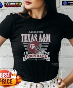 Alt Text: Official Texas A&M Aggies Stripe Splash Ladies Tee featuring vibrant stripes and team logo, perfect for game day.