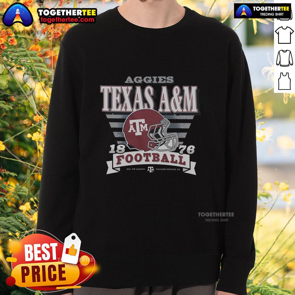 Official Texas A&M Aggies Stripe Splash Sweatshirt Official Texas A&M Aggies Stripe Splash Sweatshirt in maroon and white, perfect for game days and casual wear.