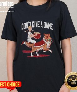 Official Texas A&M Aggies vs Notre Dame Fighting Irish Don't Give A Dame Ladies Tee featuring team logos and vibrant design.