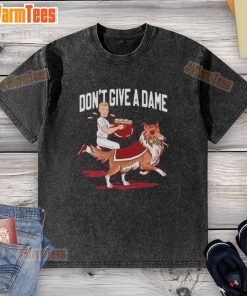Official Texas A&M Aggies vs Notre Dame Fighting Irish 'Don't Give a Dame' washed t-shirt featuring team logos and design.
