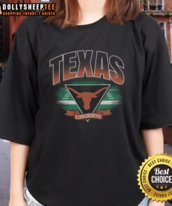 Alt Text: Official Texas Longhorns Arena Fade Ladies Tee featuring vibrant team colors and stylish design for fans.