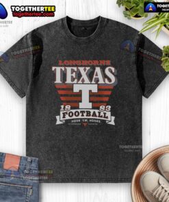 Official Texas Longhorns Stripe Splash Washed T-Shirt featuring vibrant stripes and team logo for fans.