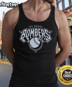 Official New York Yankees tank top featuring Bronx Bombers logo, perfect for baseball fans and summer wear.