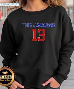 Alt Text: Official The Jaguar 13 Sweatshirt featuring a stylish design, perfect for fans and casual wear.