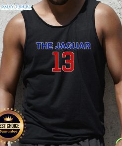 Alt Text: Official The Jaguar 13 Tank Top featuring a bold design and comfortable fit, perfect for casual summer wear.