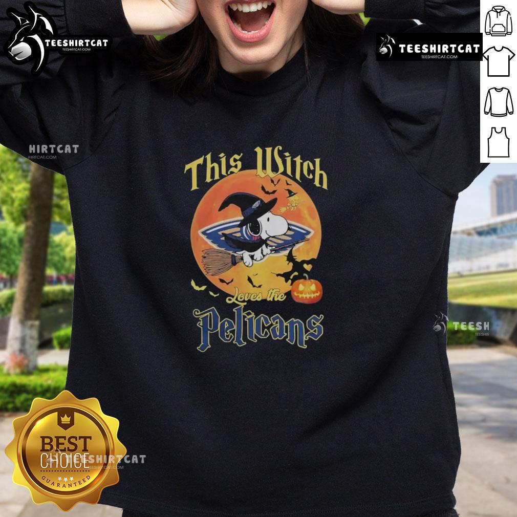 Official This Witch Loves The New Orleans Pelicans Snoopy Halloween Sweatshirt