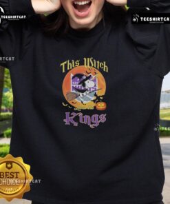 Official Snoopy Halloween sweatshirt for fans who love the Sacramento Kings, featuring a witchy design.