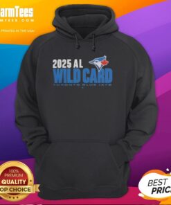 Official Toronto Blue Jays 2025 MLB Playoffs American League Wild Card Hoodie in blue with team logo and stylish design.