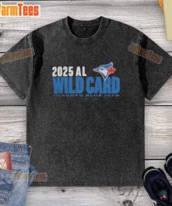 Official Toronto Blue Jays 2025 MLB Playoffs American League Wild Card washed t-shirt showcasing team pride.