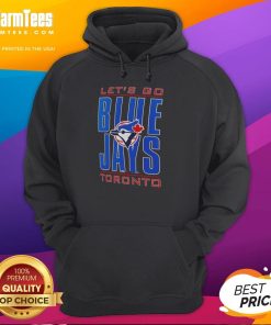 Official Toronto Blue Jays Let's Go logo hoodie featuring team colors and design, perfect for fans.