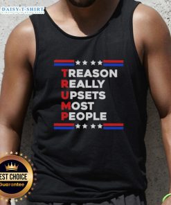 Official Trump Treason tank top design, featuring bold text that expresses strong opinions, appealing to political activists.