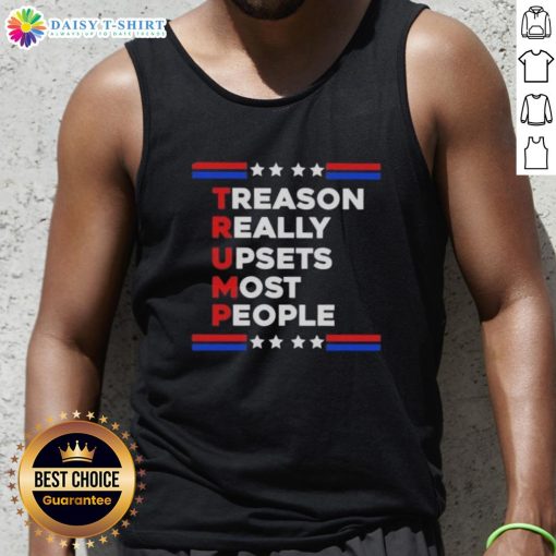 Official Trump Treason tank top design, featuring bold text that expresses strong opinions, appealing to political activists.