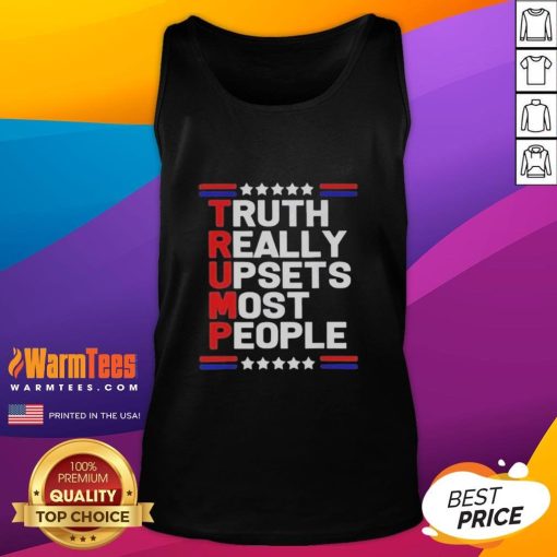 Charlie Kirk wearing a tank top with 'Official Truth' slogan, highlighting the divisive views on Trump.