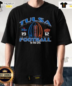 Official Tulsa Football Win Over Oklahoma State 2025 T-Shirt featuring team colors and celebratory graphics.