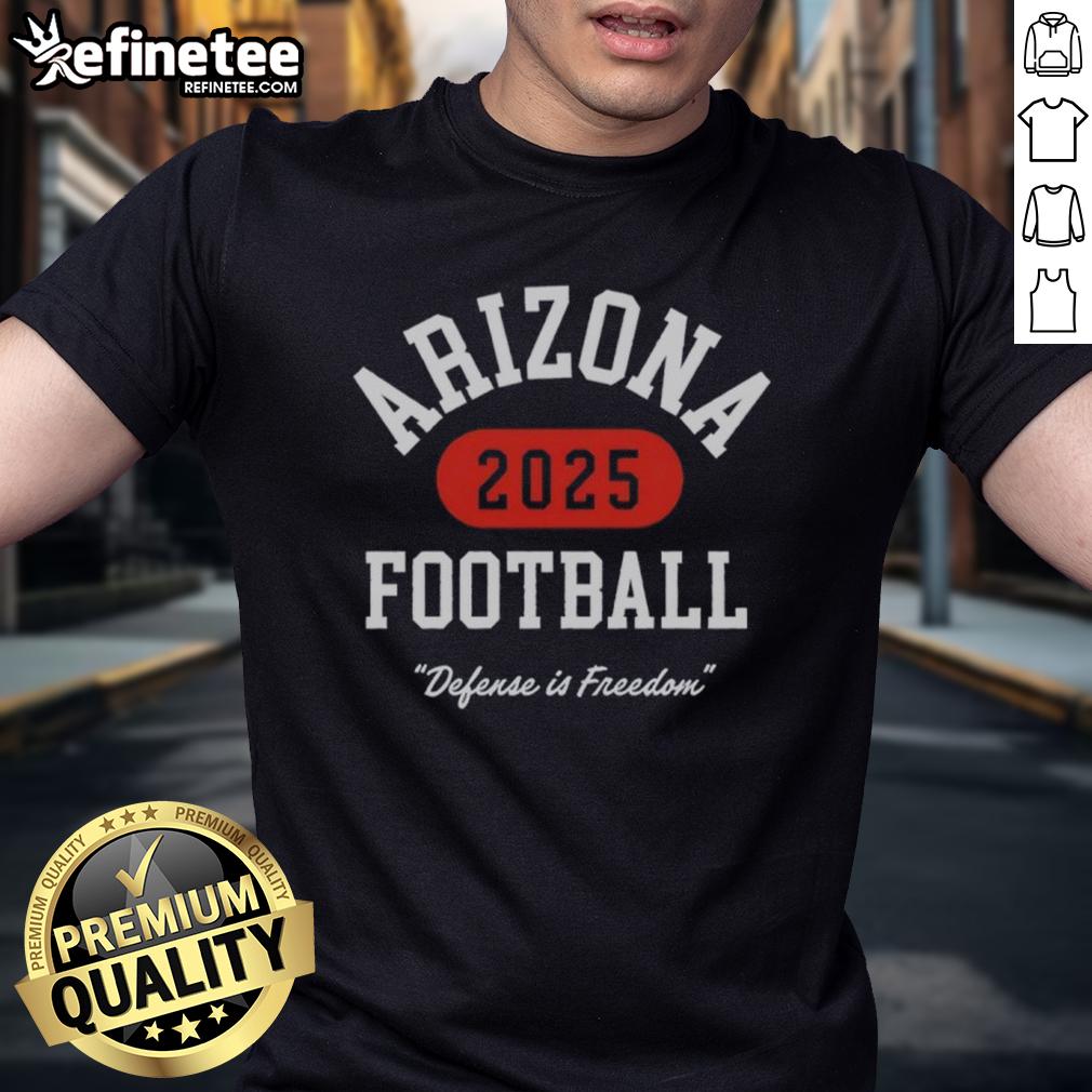 Official Turning Point Arizona Football Defense In Freedom 2025 T Shirt Alt Text: Official Turning Point Arizona Football Defense In Freedom 2025 T-Shirt featuring team logo and bold design.