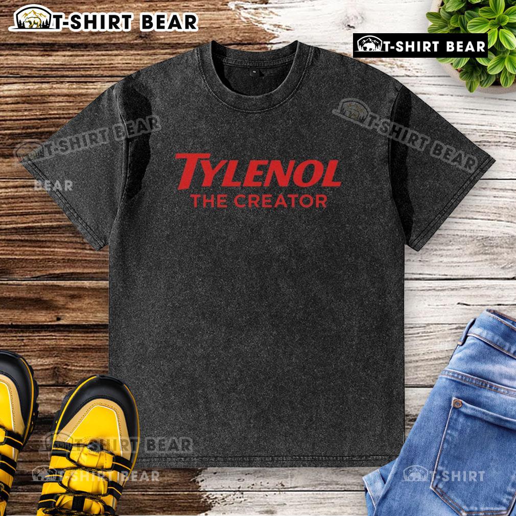 Official Tylenol The Creator Washed T Shirt Official Tylenol The Creator washed t-shirt featuring vibrant graphics, perfect for casual style and music fans.