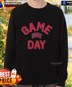 Alt Text: Official UNLV Rebels Game Day logo on a college sweatshirt, perfect for fans supporting their team.