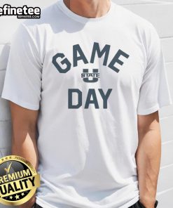 Official Utah State Aggies Game Day Logo College T-Shirt featuring bold team logo on a stylish blue fabric.