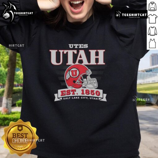 Official Utah Utes Stripe Splash Sweatshirt featuring vibrant colors and logo, perfect for fans and casual wear.