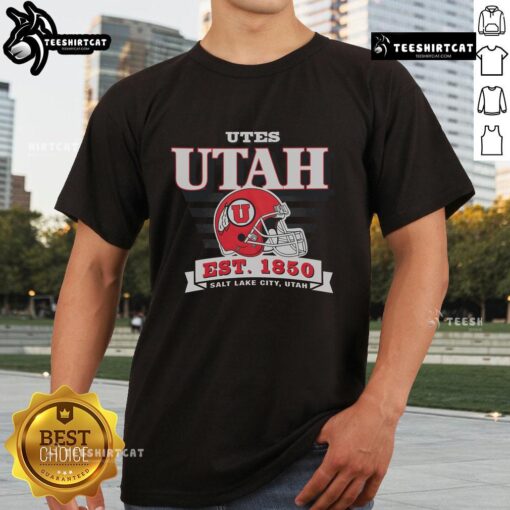 Official Utah Utes Stripe Splash T-Shirt featuring bold stripes and team logo, perfect for Utes fans and game day attire.