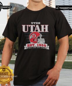 Official Utah Utes Stripe Splash T-Shirt featuring bold stripes and team logo, perfect for Utes fans and game day attire.