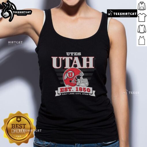 Alt Text: Official Utah Utes Stripe Splash Tank Top featuring bold team colors and a stylish striped design for fans.