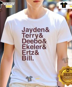 Official Washington Ampersand Football Names Stars NFL T-Shirt featuring team logo and player names in vibrant colors.