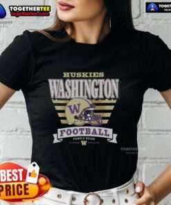 Alt Text: Official Washington Huskies Stripe Splash Ladies Tee featuring a stylish design for fans and casual wear.