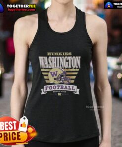 Alt Text: Official Washington Huskies Stripe Splash Tank Top in purple and gold, perfect for game day and sports fans.