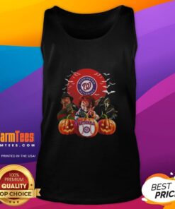 Official Washington Nationals MLB Halloween tank top featuring a spooky design for horror movie fans.