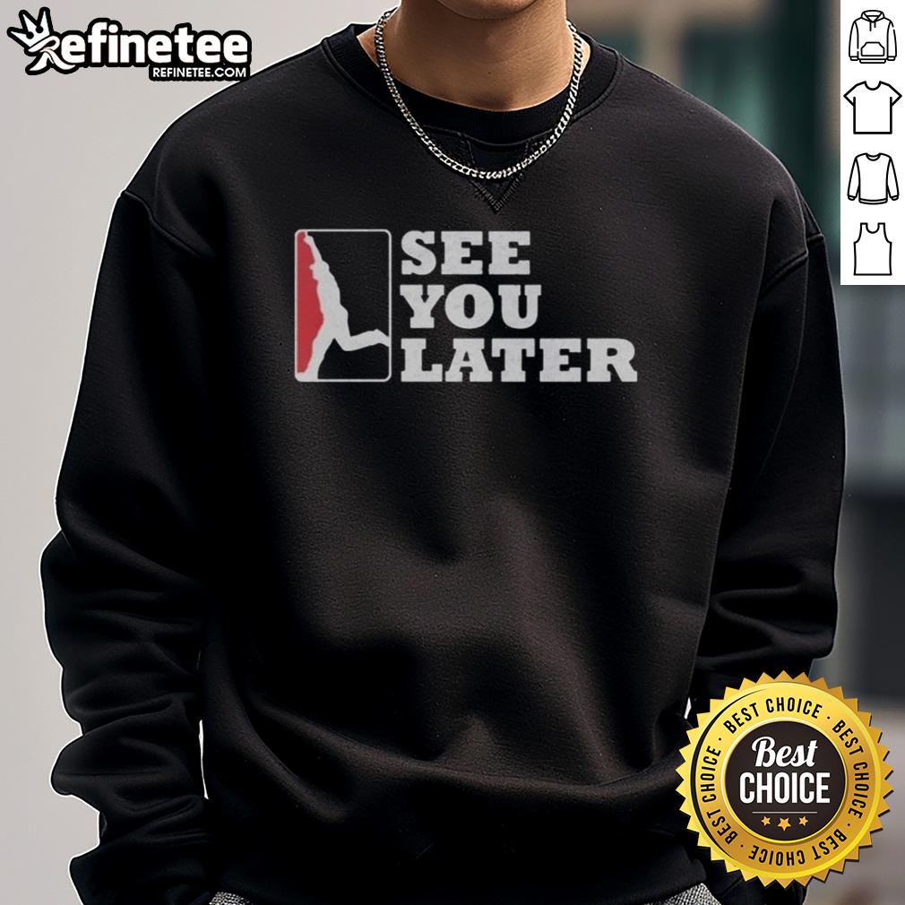 Official Washington Nationals See You Later Sweatshirt Alt Text: Official Washington Nationals See You Later Sweatshirt in red, featuring team logo and stylish design for fans.