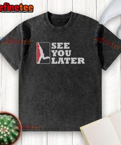 Alt Text: Official Washington Nationals See You Later washed t-shirt featuring team colors and logo, perfect for fans.
