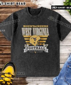 Official West Virginia Mountaineers Stripe Splash Washed T-Shirt featuring bold team colors and logo for fans.