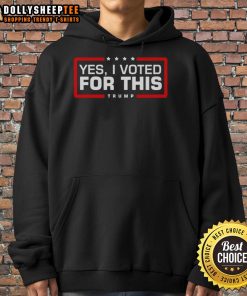 Official Yes I Voted For This Trump Hoodie featuring bold text and vibrant colors, perfect for expressing support.