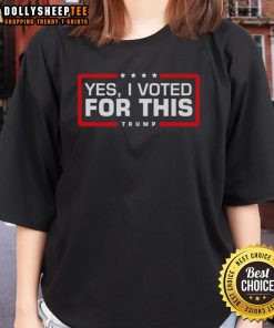 Official Yes I Voted For This Trump Ladies Tee showcasing a stylish design for supporters of Trump in vibrant colors.