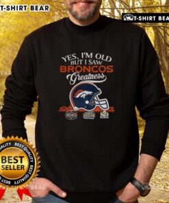 Denver Broncos greatness sweatshirt featuring Super Bowl helmet and skyline design, perfect for nostalgic fans.