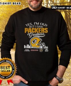 Green Bay Packers Super Bowl sweatshirt featuring skyline design, perfect for fans celebrating their team's greatness.