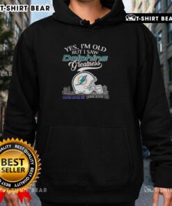 Miami Dolphins greatness hoodie featuring Super Bowl helmet and skyline, perfect for fans celebrating their team's legacy.