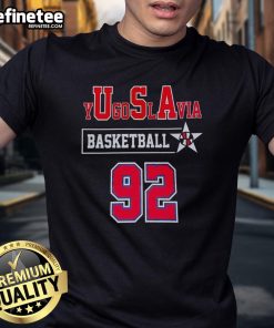 Official Yugoslavia Basketball 92 T-Shirt featuring vintage design, perfect for fans and collectors of basketball memorabilia.
